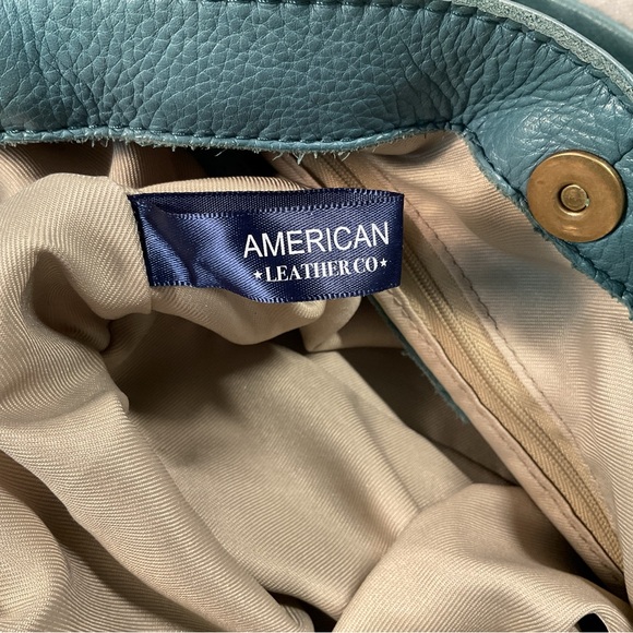 Teal Leather Shoulder Bag - Picture 10 of 13